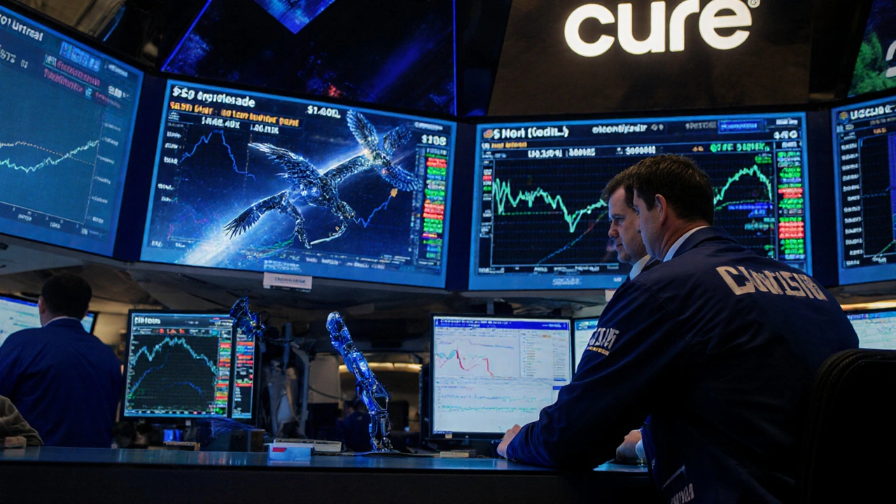 Traders watch Curve Finance liquidity pools on large screens during a USDC price dip, with arbitrage bots reacting in real time.