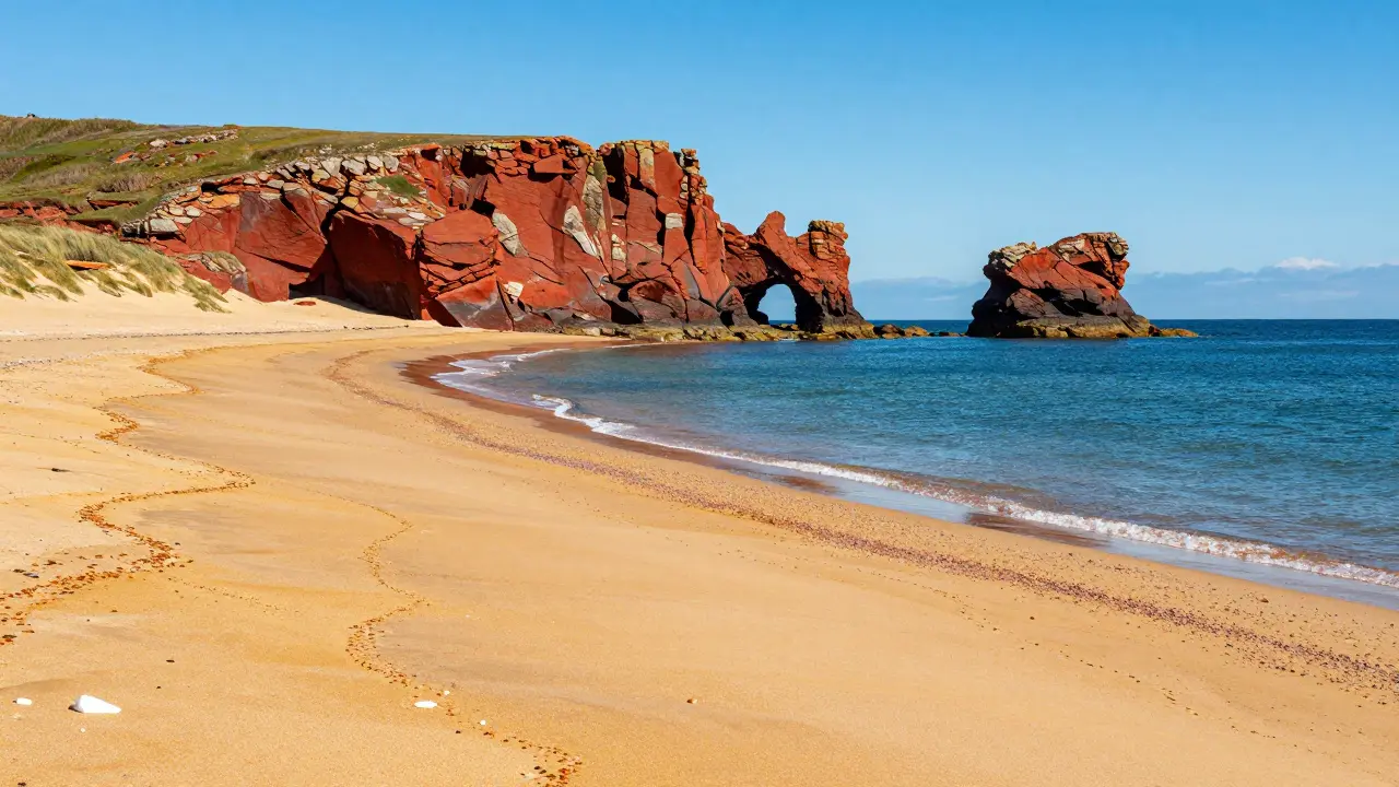 Lunan Bay Montrose: A Complete Guide to Golden Sands and Red Sandstone Ruins