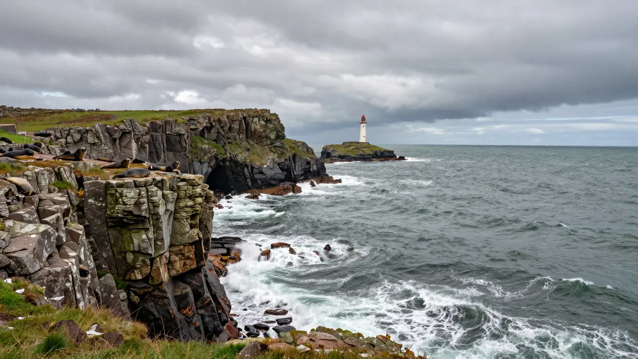 View of Bell Rock Lighthouse from the cliffs at North Berwick