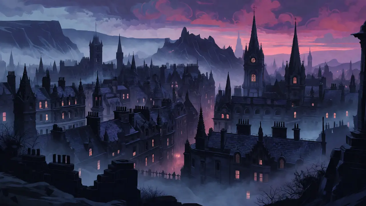 Edinburgh Old Town skyline at twilight